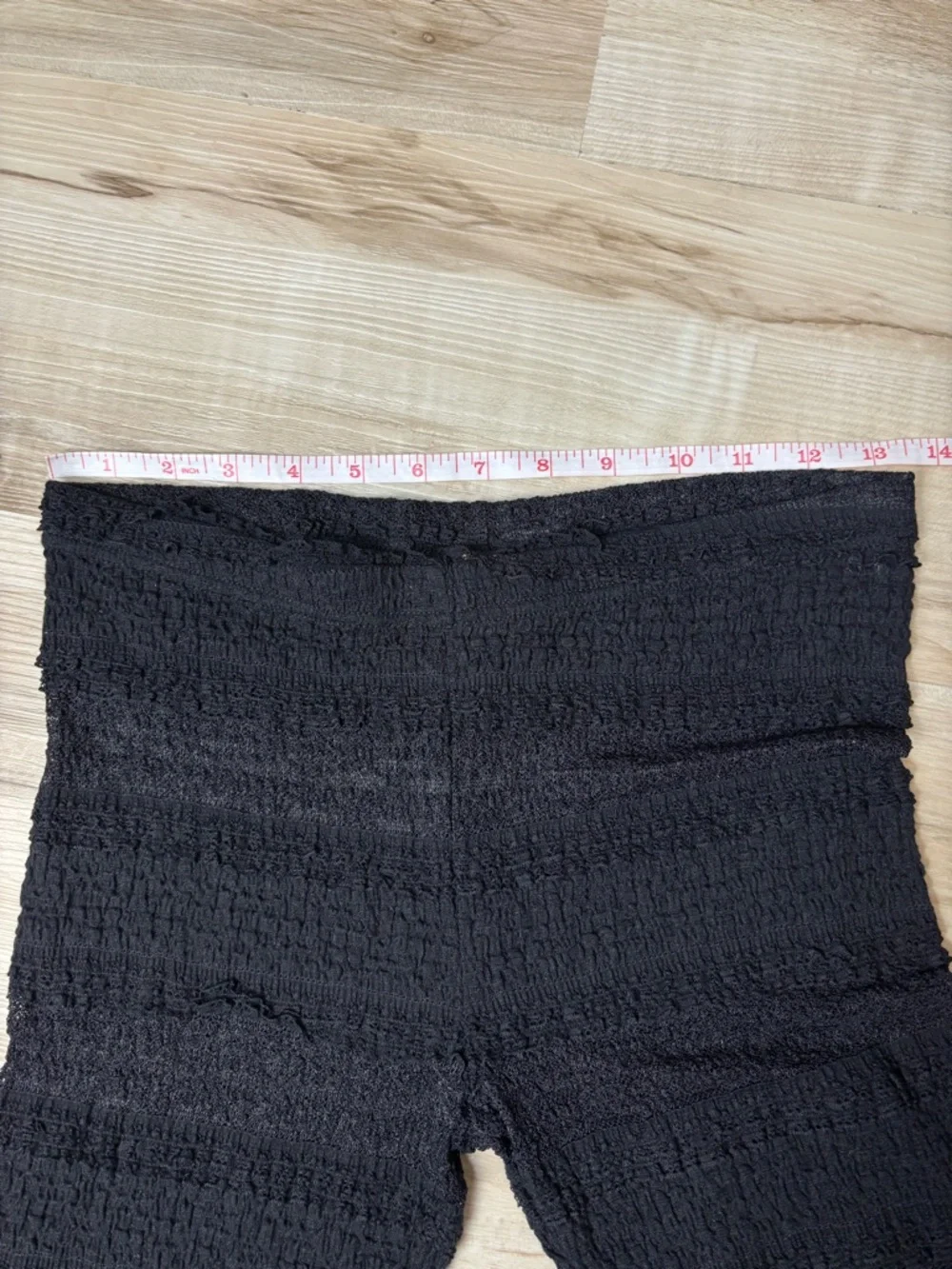 Free People Black Small Tiered Lace Sheer Ruffle Leggings Boho Festival Edgy - Picture 9 of 11